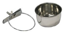 A type of food bowl which secures onto the inside of the chinchilla cage, preventing it from being knocked over or thown about. 